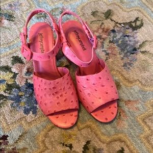 Jeffrey Campbell Pink ostrich leather look heels